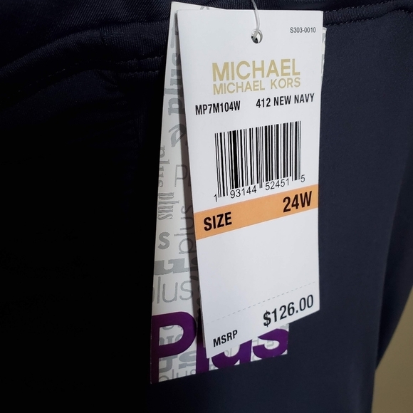 Michael Kors Navy Keyhole Tummy-Control One-Piece Swimsuit Size 24W - Picture 6 of 8